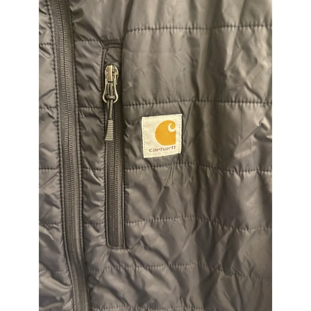 Carhartt Vest Mens XL Black Quilted Lightweight Insulated Puffer  A&W Root Beer